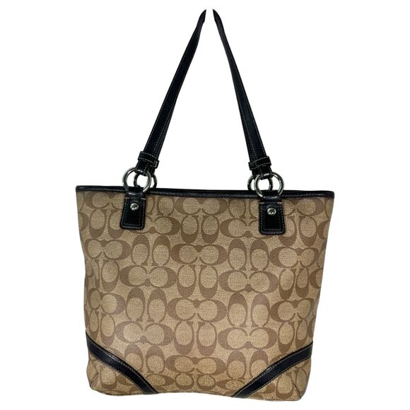 Coach 18917 Peyton Signature Brown Leather Tote Purse Handbag Shoulder - Picture 4 of 6